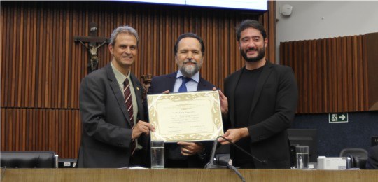 Sérgio Fernando Pinho Tavares, desembargador Ramom Tácio e Gabriel Azevedo. O desembargador Ramo...