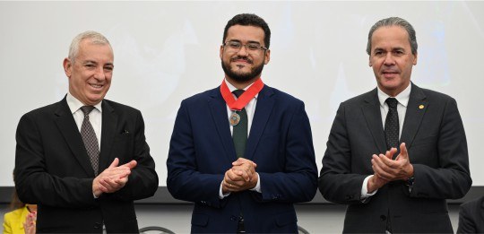 Desembargador Octavio Boccalini, juiz Matheus Miranda e desembargador Maurício Soares